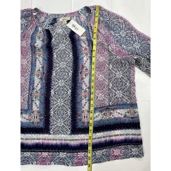 Style & Co. Women Top Petite PXL/PTG Blouse Long Sleeves Semi Sheer NWT - Picture 6 of 7